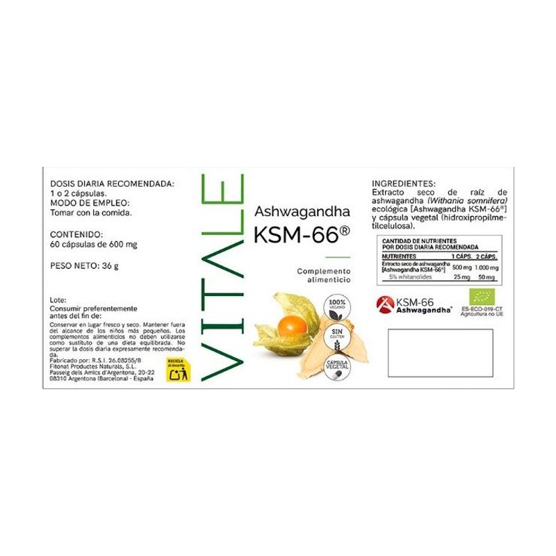 Ashwagandha KSM-66 - Etiqueta
