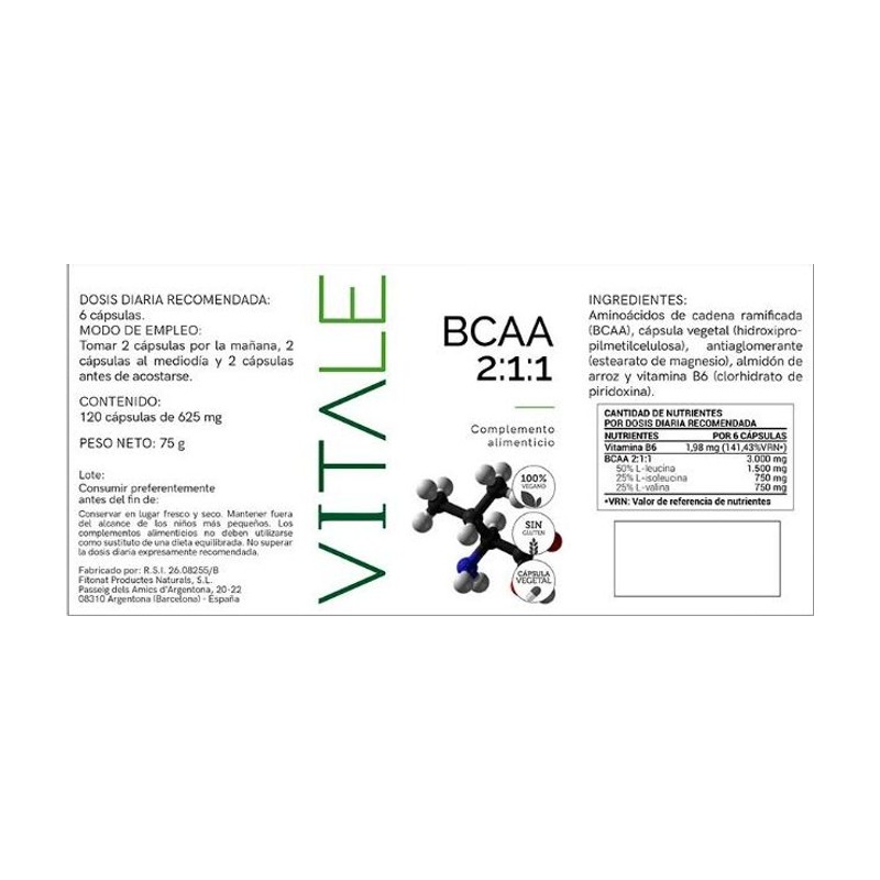 BCAA 2:1:1 - Etiqueta