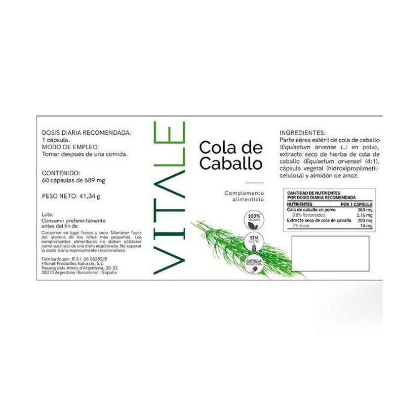 Cola de Caballo - Etiqueta
