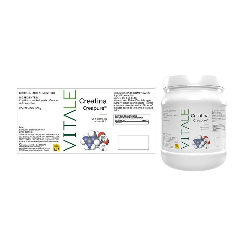 Creatina Creapure® - Bote y Etiqueta