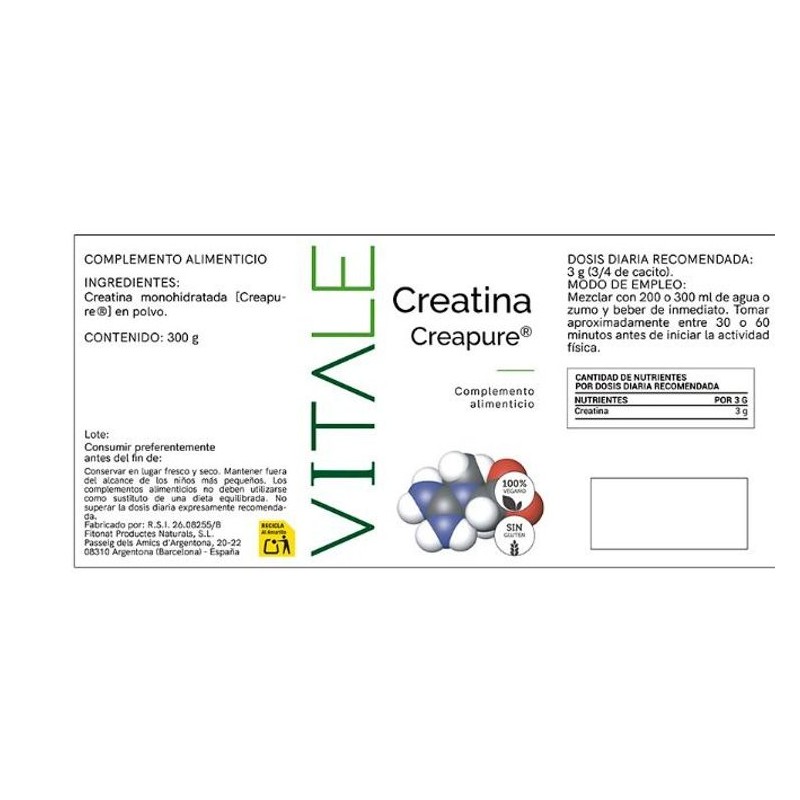 Creatina Creapure® - Etiqueta