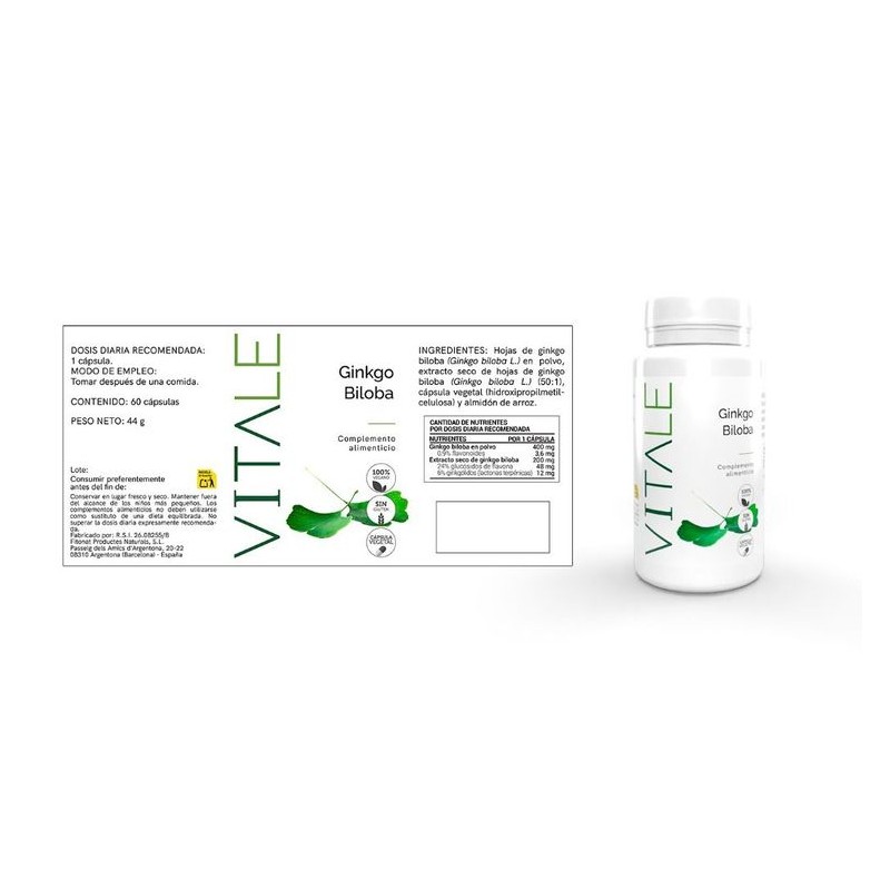 Ginkgo Biloba - Bote y Etiqueta