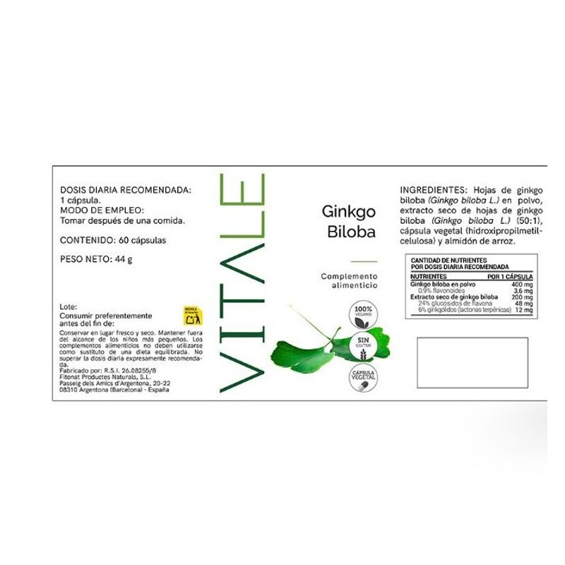 Ginkgo Biloba - Etiqueta