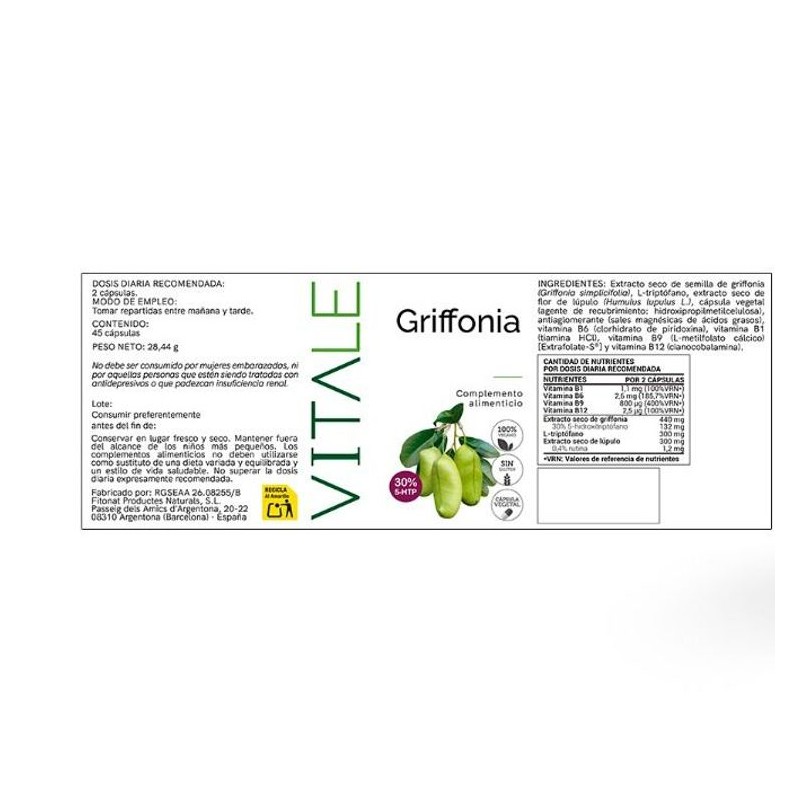 Griffonia - Etiqueta