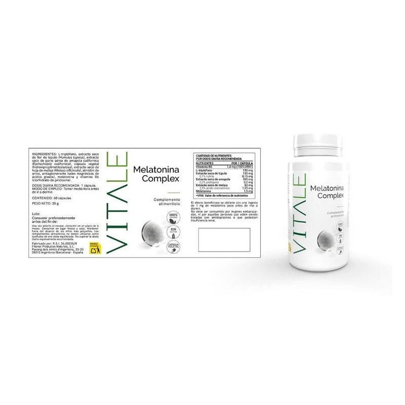 Melatonina Complex - Bote y Etiqueta