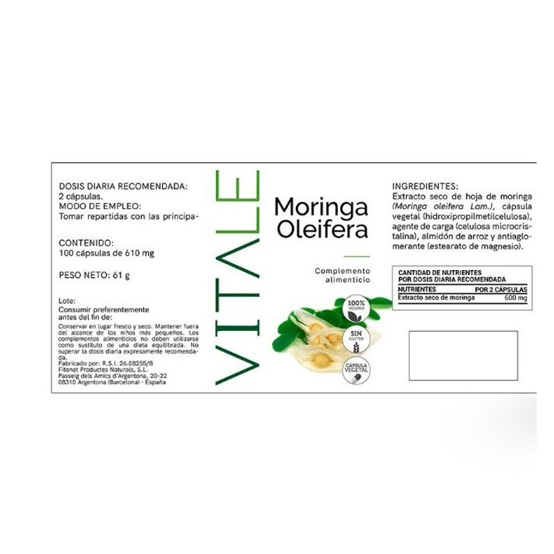 Moringa Oleifera - Etiqueta