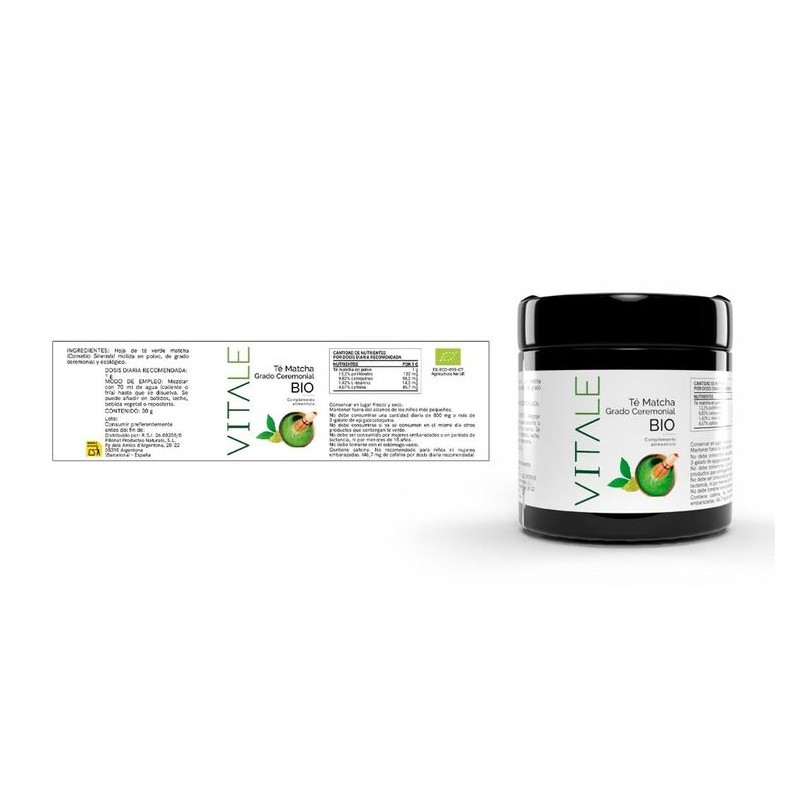 Té Matcha Ceremonial BIO - Bote y Etiqueta