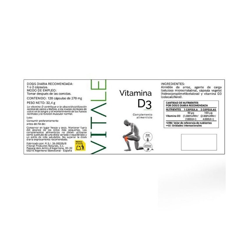 Vitamina D3 - Etiqueta