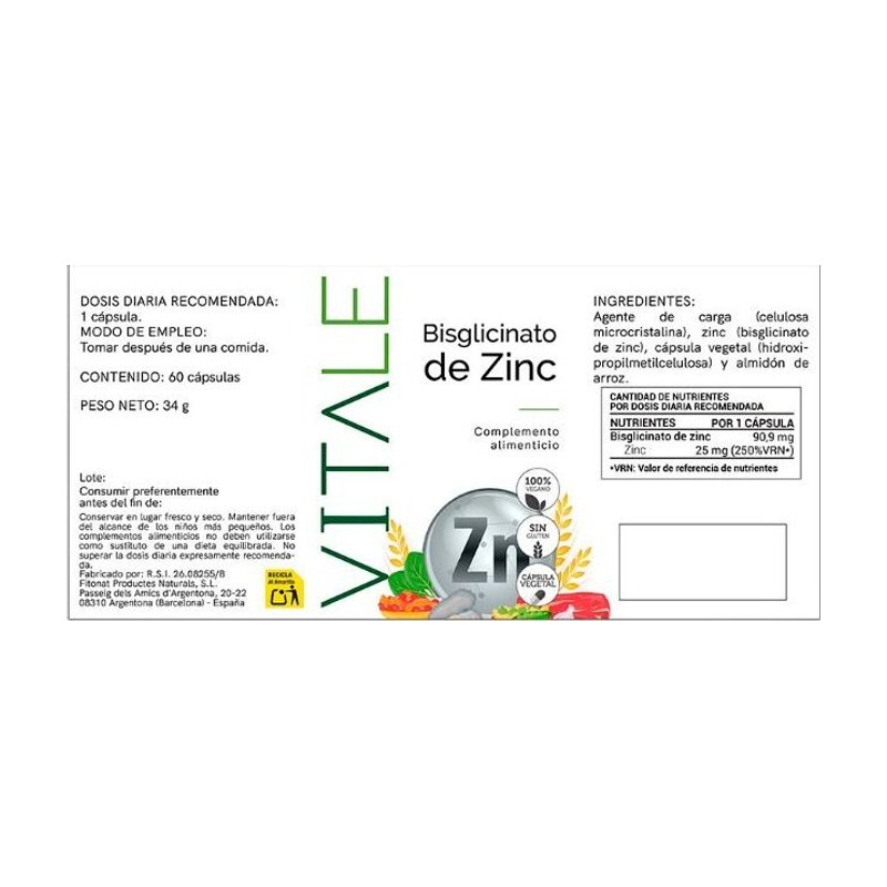 Bisglicinato de Zinc - Etiqueta